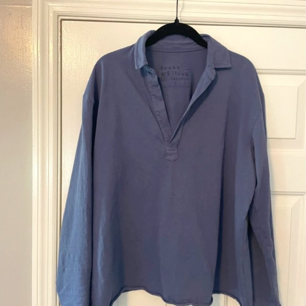 Frank & Eileen PATRICK Popover Henley Heritage Jersey White Size: L Ocean